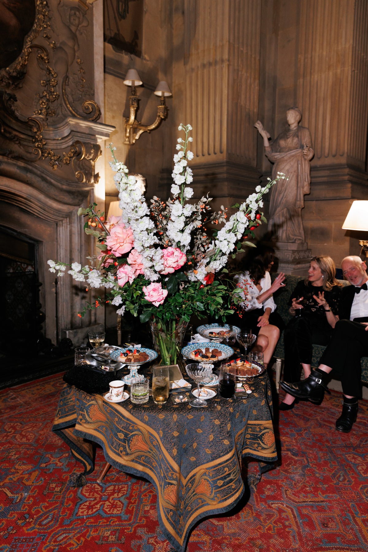 Floral tablescape at Castle Howard for Armani and Cabana