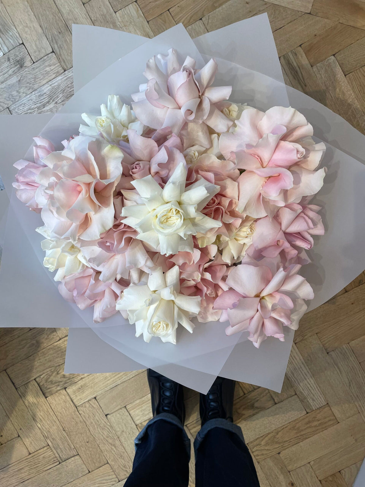 Pale Pink &amp; White Roses Bouquet image 1