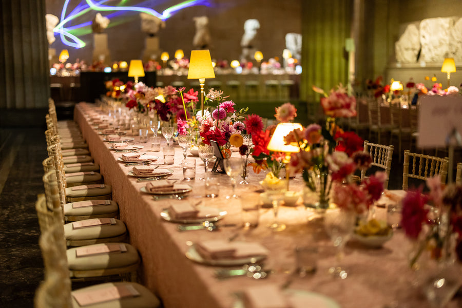 Floral arrangement at the Pink Ball